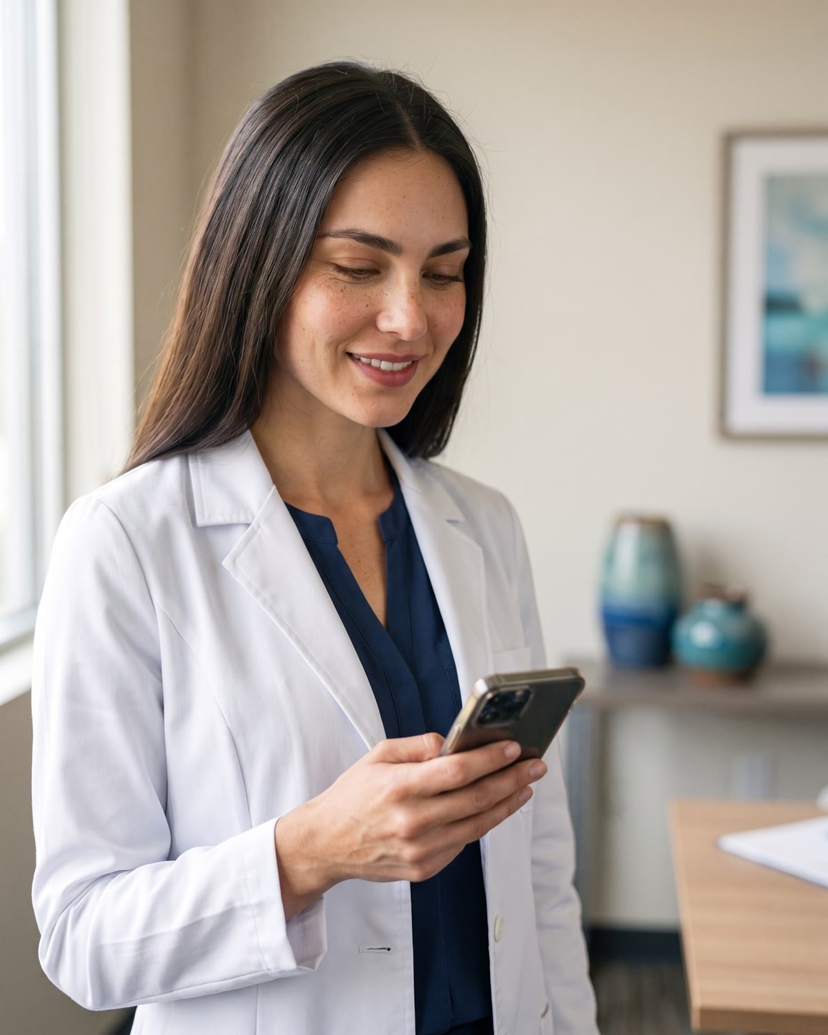Médico de un consultorio en México usando NovanMedic desde su WhatsApp